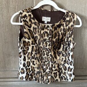 Henri Bendel Leopard Print Sleeveless vest top, size small